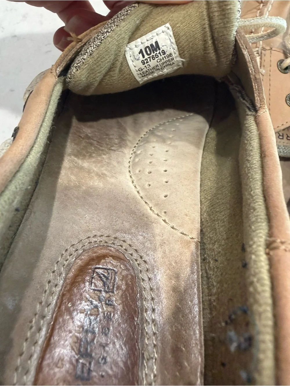 Sperry Two-Tone Tan & Beige Leather Boat Shoes